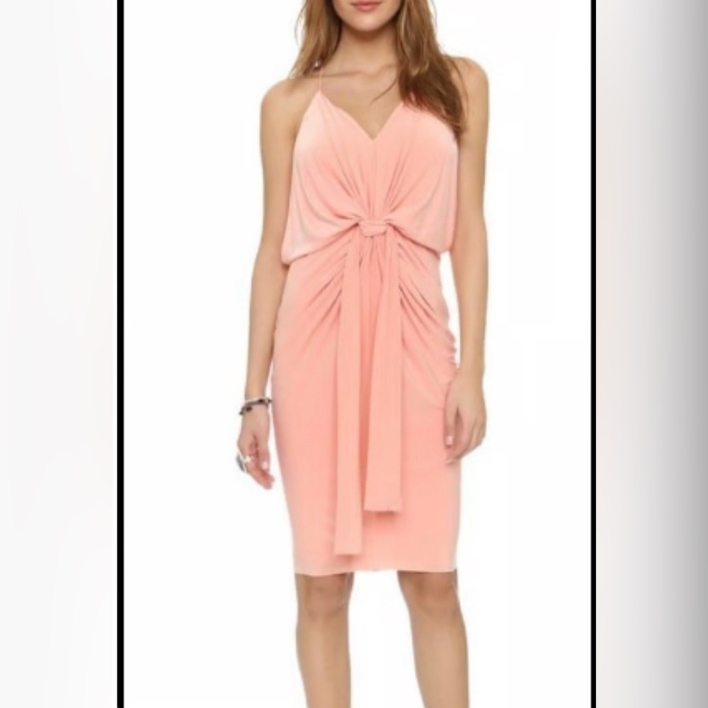 MISA Los Angeles Blush Domino Draped Mini Dress Bridesmaid Cocktail Sz XS NWT